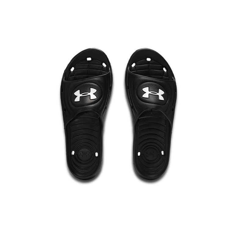 Under Armour Ciabatte Sportive da Uomo Locker IV Nero Bianco Asciugatura Rapida Ammortizzate 3023758-001