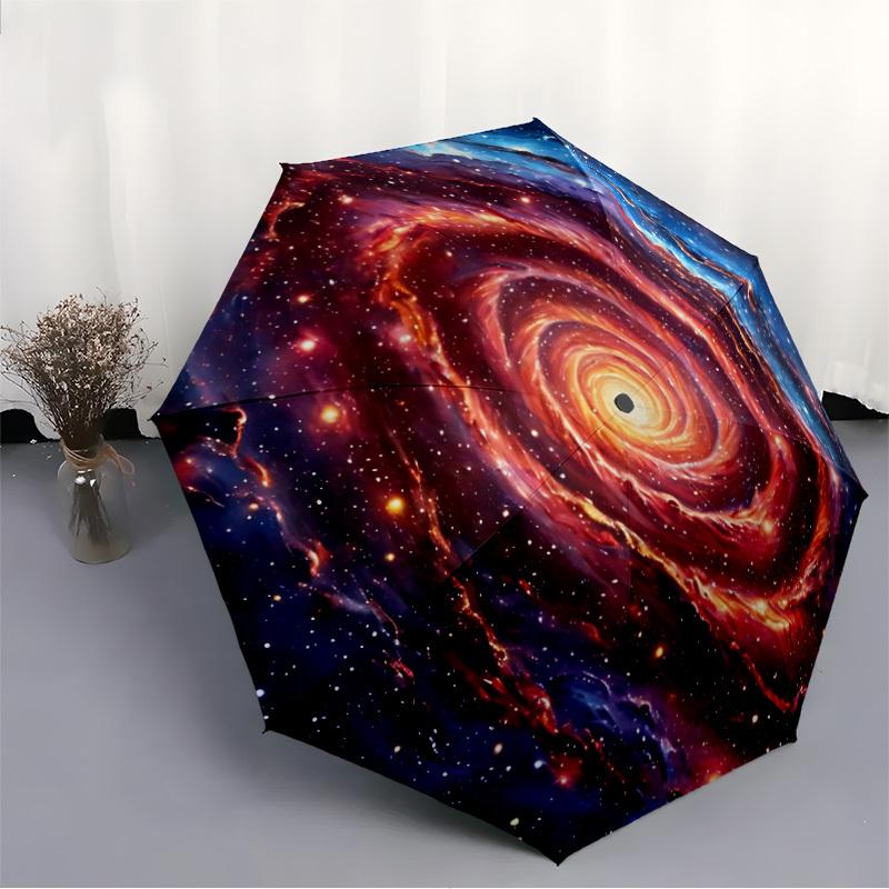 1pc Galaxy Nebula Folding Umbrella, Durable, Suitable for Outdoor Activities or Rain, Suitable for Commuting Yy251027145