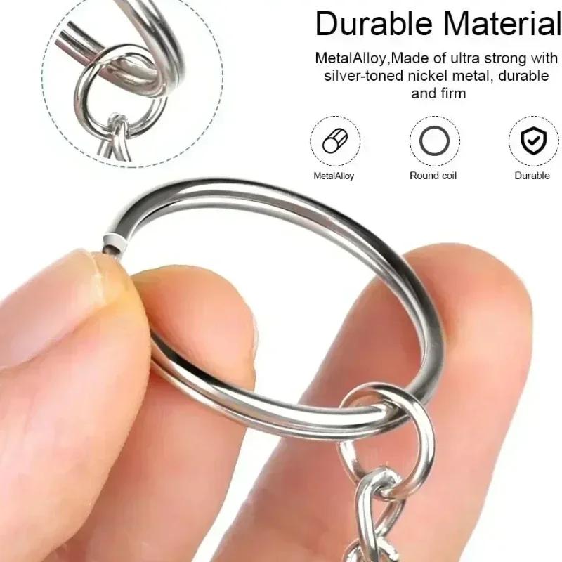 Silver Plated Metal Blank Keyring Keychain Split Ring Keyfob Key Holder Rings Women Men DIY Key Chains Key Ring Accessories