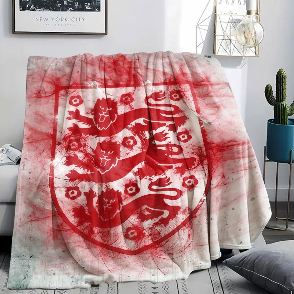 England national football logo Printed Flannel Blanket, soft throw for bedroom sofa, washable,soccer fan merchandise, great gift.