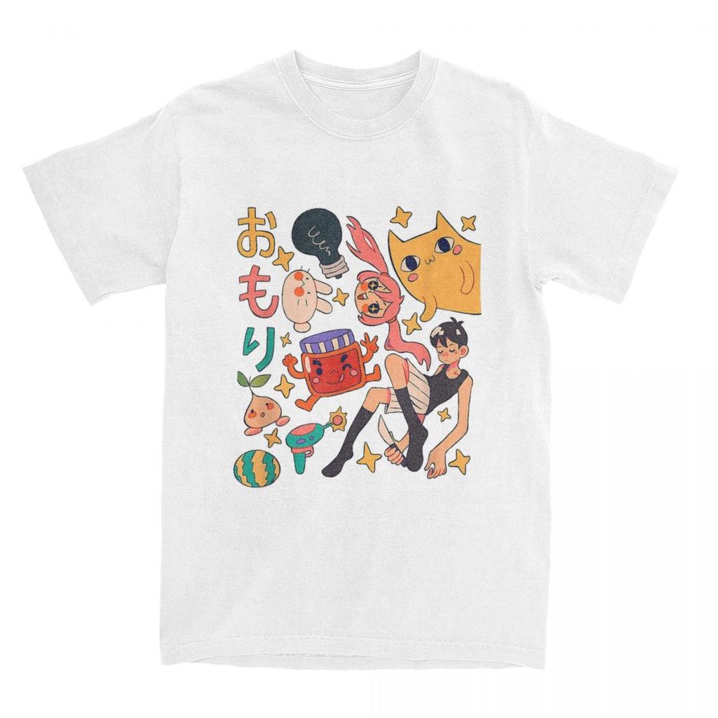 Anime Omori Characters T-Shirt Playing Gaming Novelty T-Shirts Short-Sleeved Tshirt Summer 100 Cotton Plus Size 5XL Top Tees