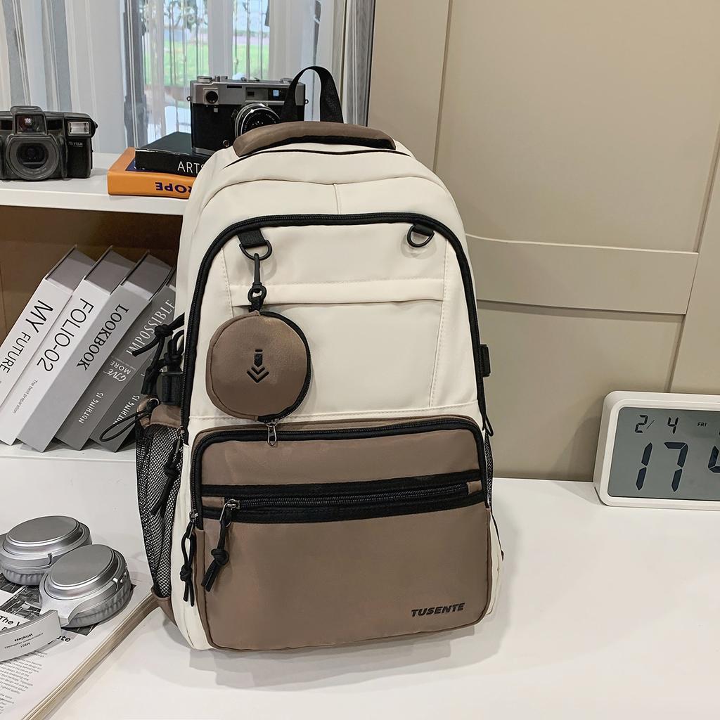 Schoolbag trendy cool versatile large capacity men's junior high school high school student schoolbag grades 1-1 outdoor travel backpack women