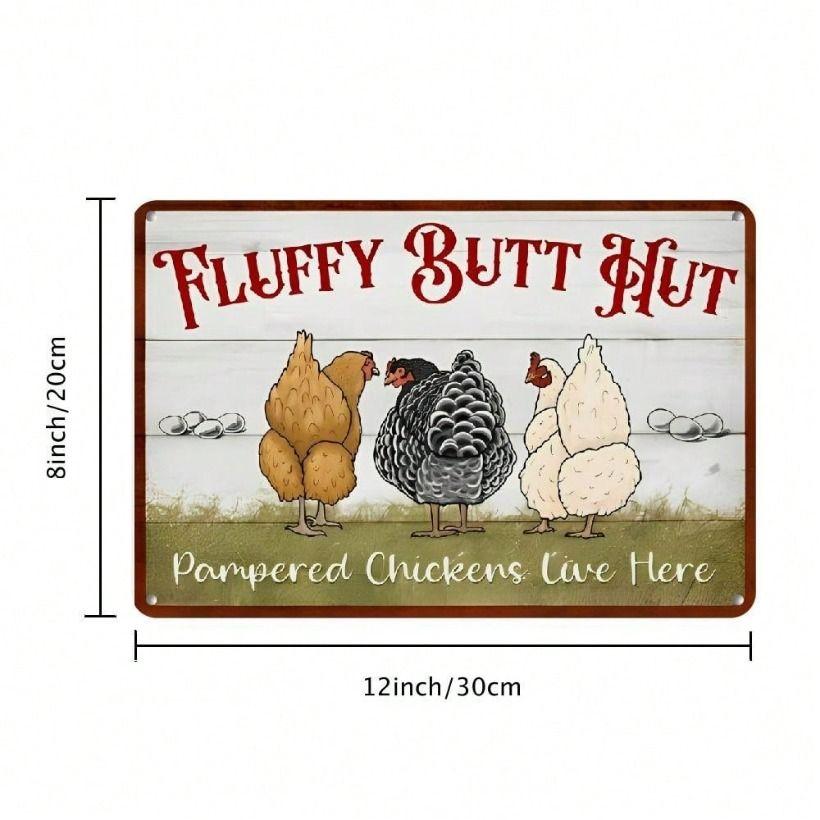 Metal wall art, 3D chicken coop poster, rustic farmhouse kitchen decor