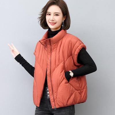 Gilet Casual Taglie Forti Inverno 2024 Bianco Piumino d'Anatra Collo Alto Senza Maniche
