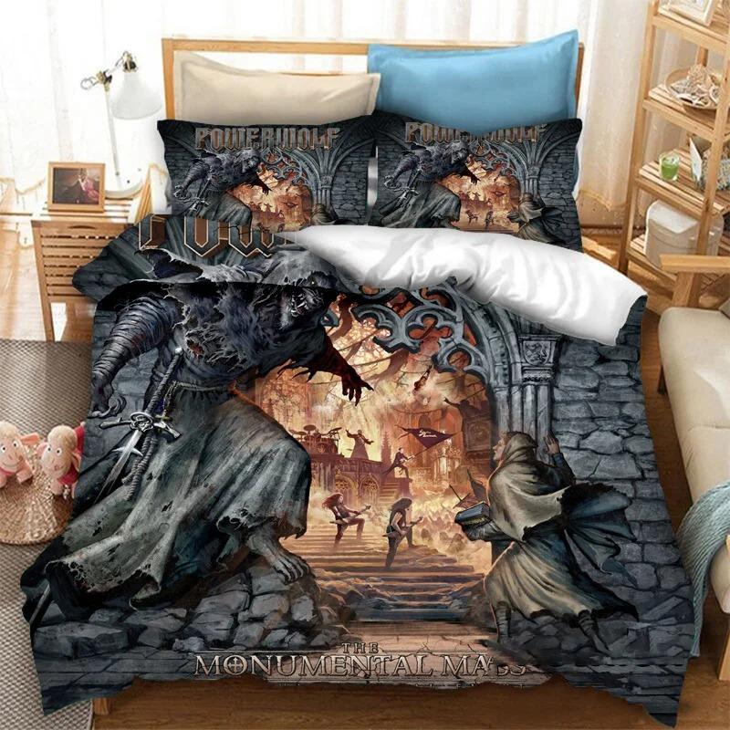 3D Print Powerwolf Metal Band Bedding Set Double Twin King Duvet Cover Comforter Pillowcase Boys Girls Adults Bedroom