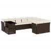 VidaXL Garden Lounge Set 10 Pcs with Brown Cushions Wicker 3266853