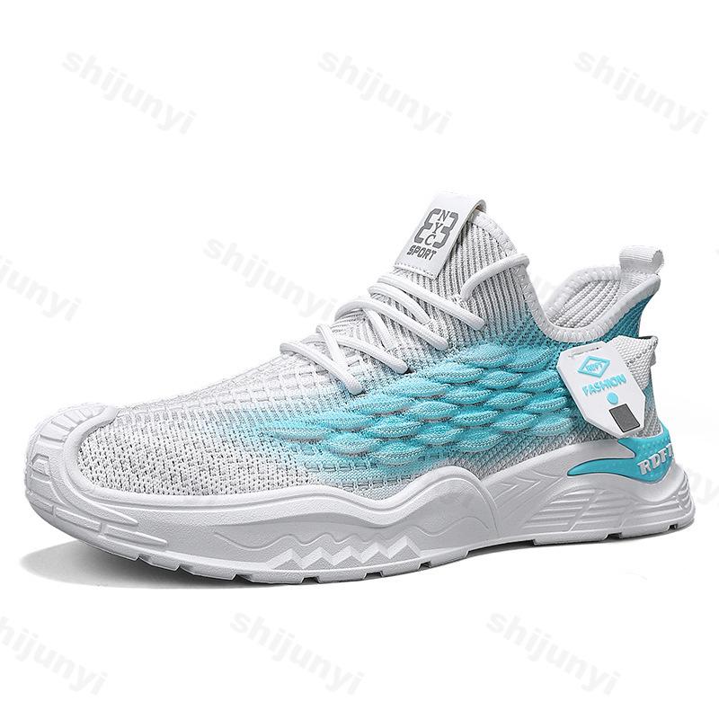 

Весна 2026 Новые мужские повседневные кроссовки с плетением Fly, градиентные, сетчатые, дышащие, универсальные, на толстой подошве, модный тренд, массивные кроссовки 39 синий