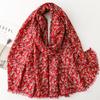 Fashion Winter Polka Ginkgo Floral Fringe Viscose Shawls Scarf Lady High Quality Print Soft Pashmina Stole Muslim Hijab 180*90Cm