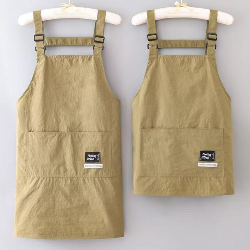 Household Canvas Apron Oil-Proof Can Wipe Hands Kitchen Cookingmen Women Adult With Tool Pockets Fashion Coffee Over Apron