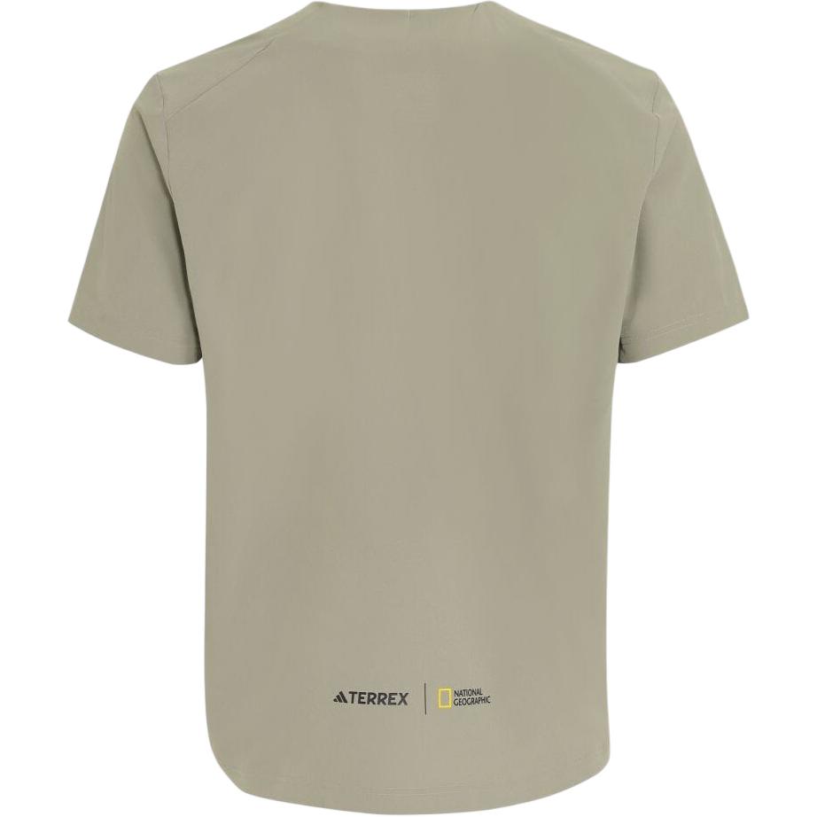 Adidas Solid Color Woven Crew Neck Logo T-Shirt Women Tops Gray IS9519