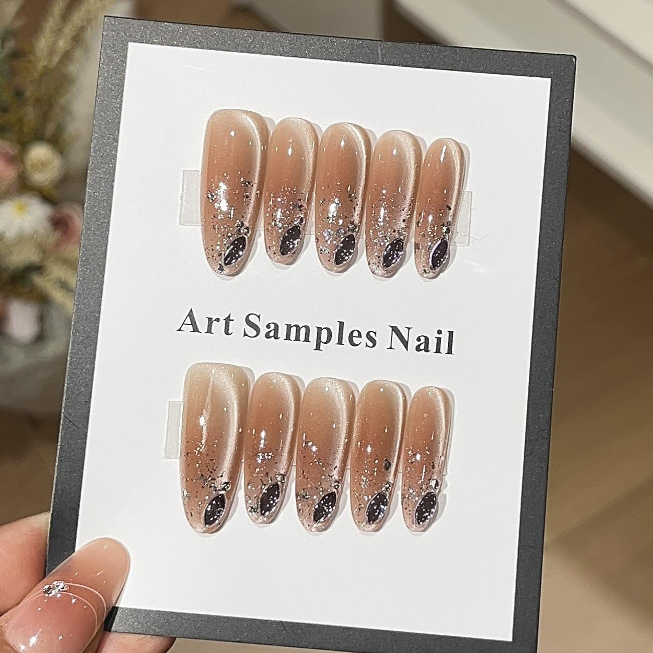 

Нежный персиковый боковой свет Кошачьи глаза Мигающие золотой фольгой пайетки Дрель для лошадиного глаза Носить доспехи L