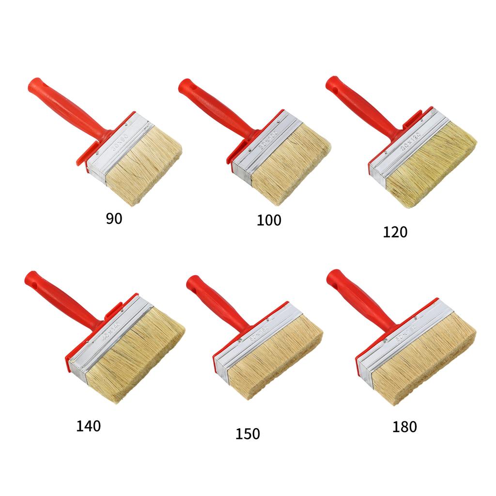 Pack of 4 Professional Wall Paint Brushes for Solvent Base Coatings Stains Wood Oil with Sturdy Plastic Handle