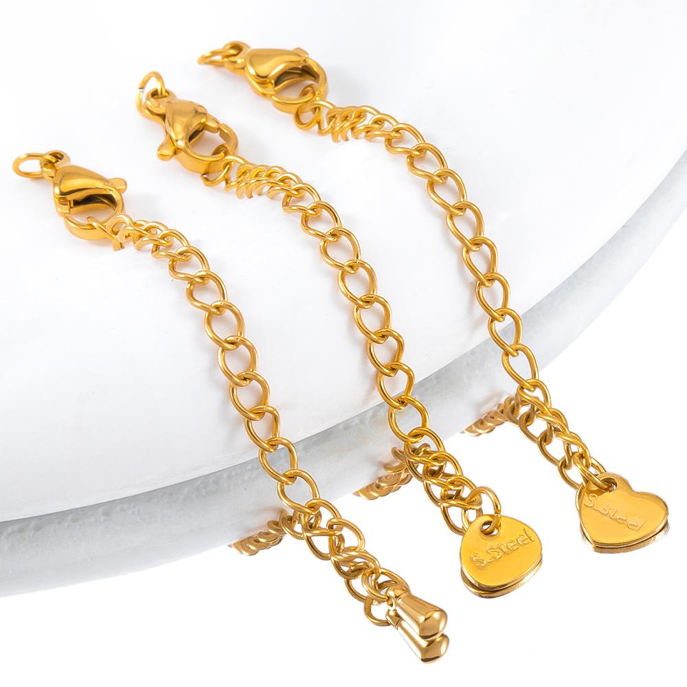 5pcs Stainless Steel Extension Golden Tail Chain Lobster Clasp Connector Extended Chain for Bracelet Necklace DIY Jewelry Making