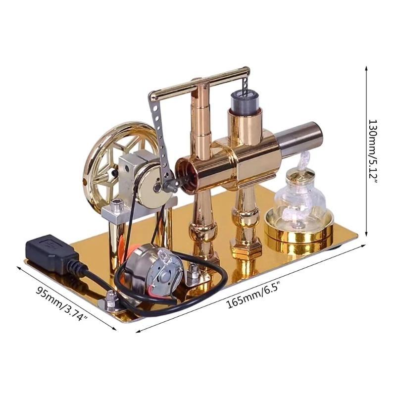 Aer un singur cilindru Stirling Motor Generator Fizica Popular Science Productie Invenție Colecție