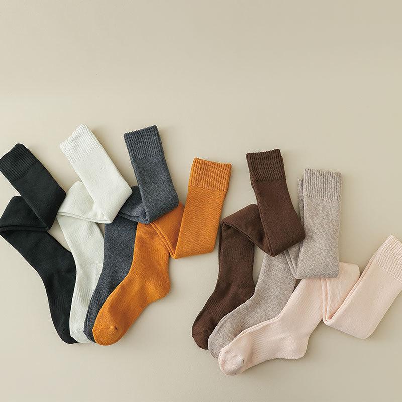 Knee Socks Children'S High Tube Socks Fleece Thickened Warm Thigh Stockings Terry Pressure Socks