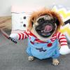 Funny Pet Puppy Clothes Halloween Pet Dog Costumes Comical Outfits Holding Knife Set Lovely Pet Cat Dogs Festival Party Clothing