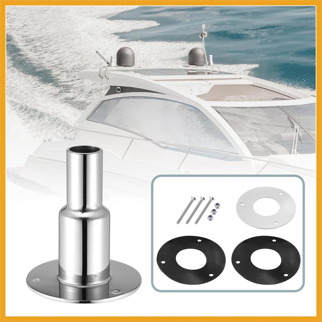 Straight Thru Hull Exhaust Skin Fitting with Screws and Nuts for 24mm 0.94 Inch Tube Pipe Stainless Steel Replacement