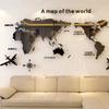 Mappa del Mondo Nuova Parete 3D Adesivi Murali in Acrilico Adesivi Tridimensionali Decorazione Parete di Sfondo Camera da Letto Adesivi Decorazione Ufficio