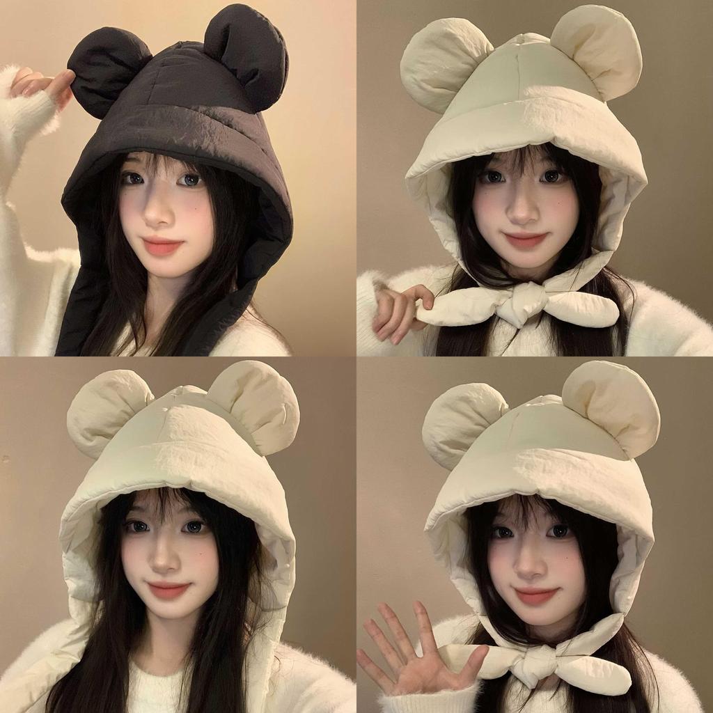 Легка Тепла Зимова Шапка-Вушка Міккі Мауса з Шерпи для Жінок, Ідеальна для Велоспорту та Активного Відпочинку