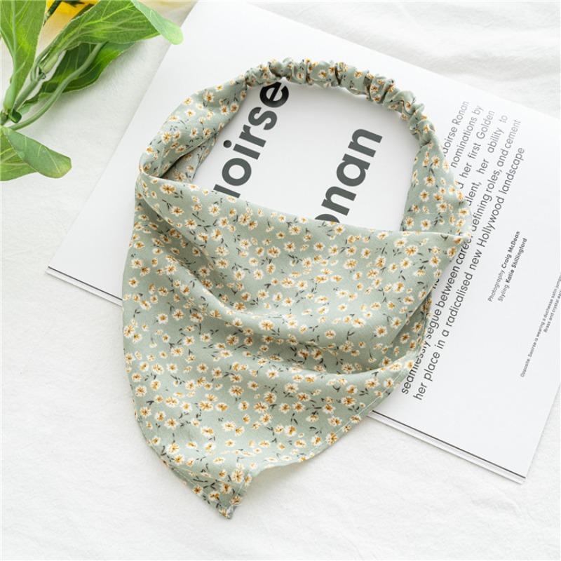 Floral Elastic Headscarf, Women's Floral Fabric Headscarf, Triangular Headband Hair Accessory