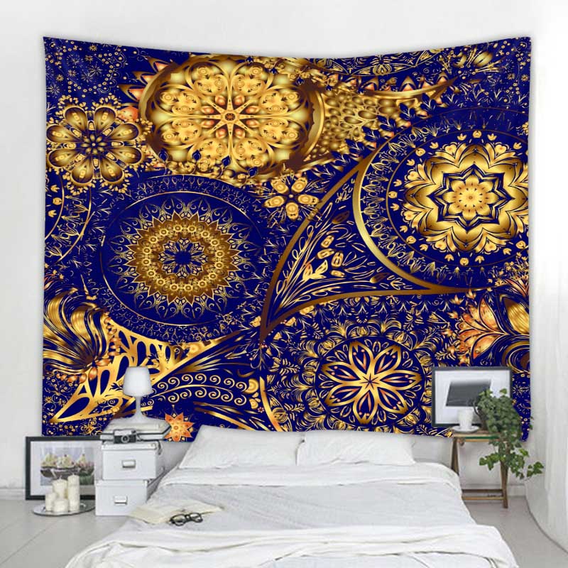Indian mandala tapestry elephant wall hanging bohemian style decorative wall covering yoga mat aesthetics room decoration
