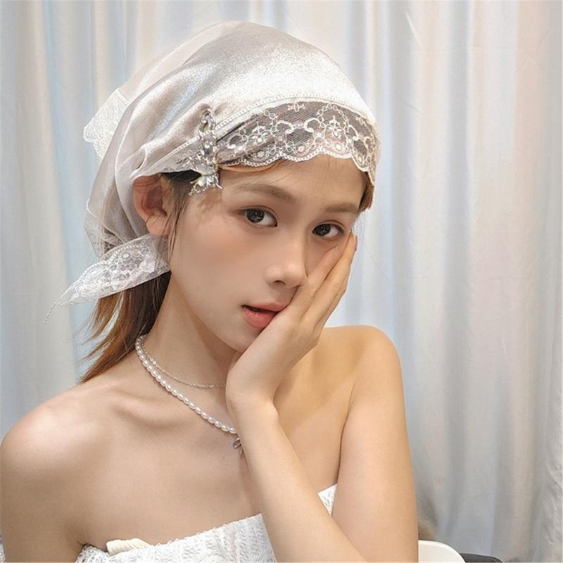 Classical Lace Headscarf Multiuse Triangular Design Headwrap for Women Fashion Enthusiasts and Various Occasion Outfit