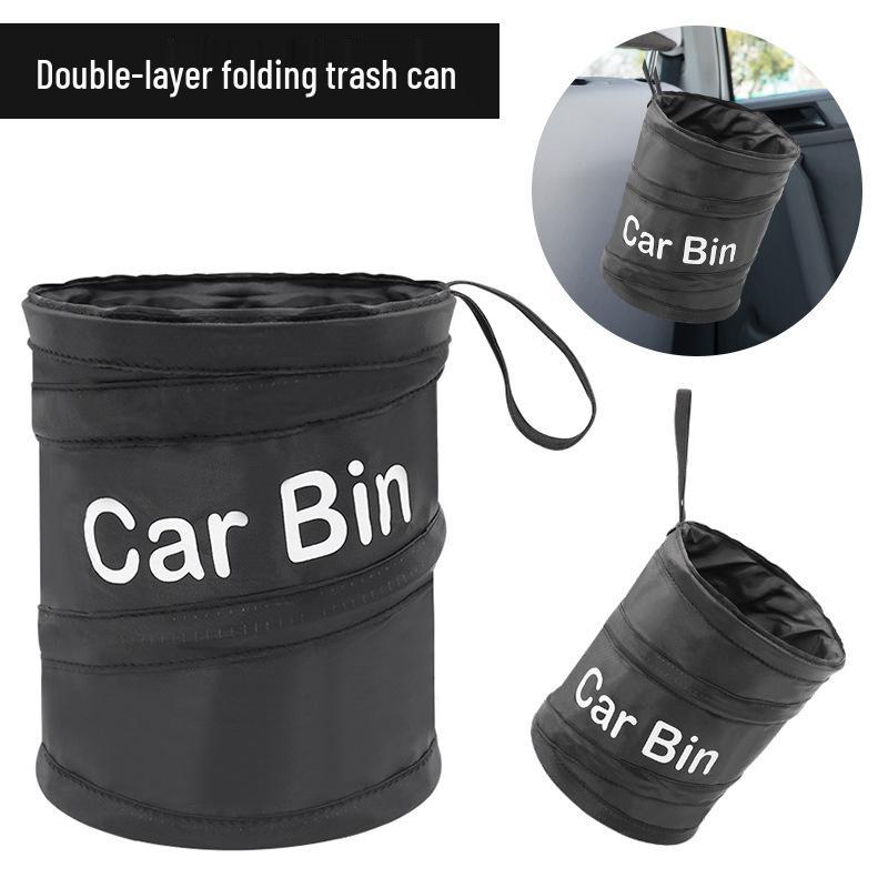 Foldable Car Seat Wire Trash Can - Portable Spiral Storage Bucket