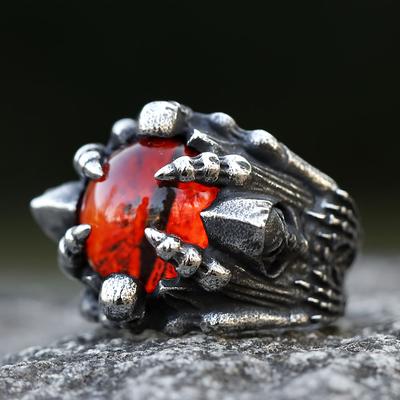 NEUER Herren 316L Edelstahlring Punk Rock Böser Totenkopf Ring Für Männer mit Steinen Halloween Schmuck kostenloser Versand