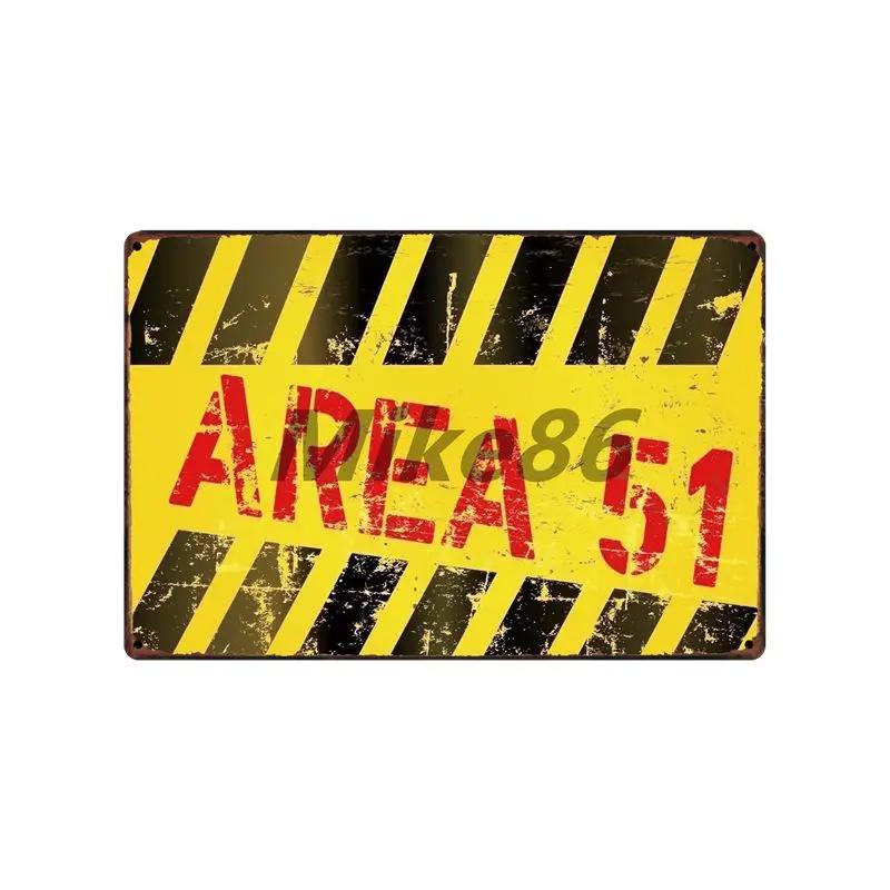 [ Mike86 ] Wanring AREA 51 I WANT TO BELIEVE UFO Aliens Metal Sign Wall Plaque Poster Custom Painting Room Decor Art LT-1695