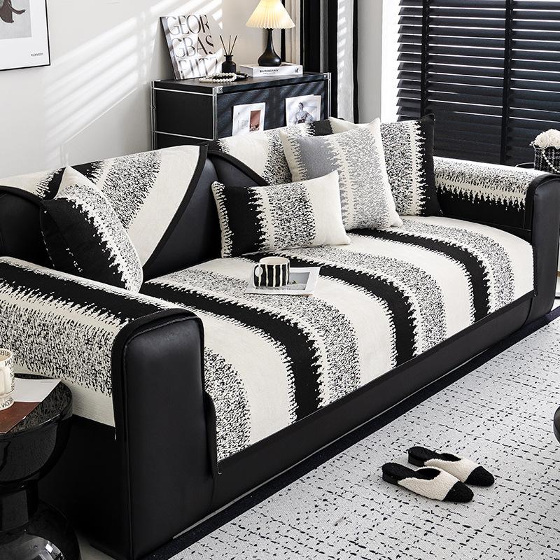 2025 neue Sofakissen für alle Jahreszeiten, universell, katzenkratzfest, leichter Luxus, High-End, gerade Reihe, Leder-Sofabezug, rutschfester Bezug
