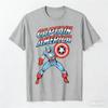Adult and Childrens Parentchild Captain America Classic Comic Pure Cotton Shortsleeve Outdoor Sports Casual Tshirt