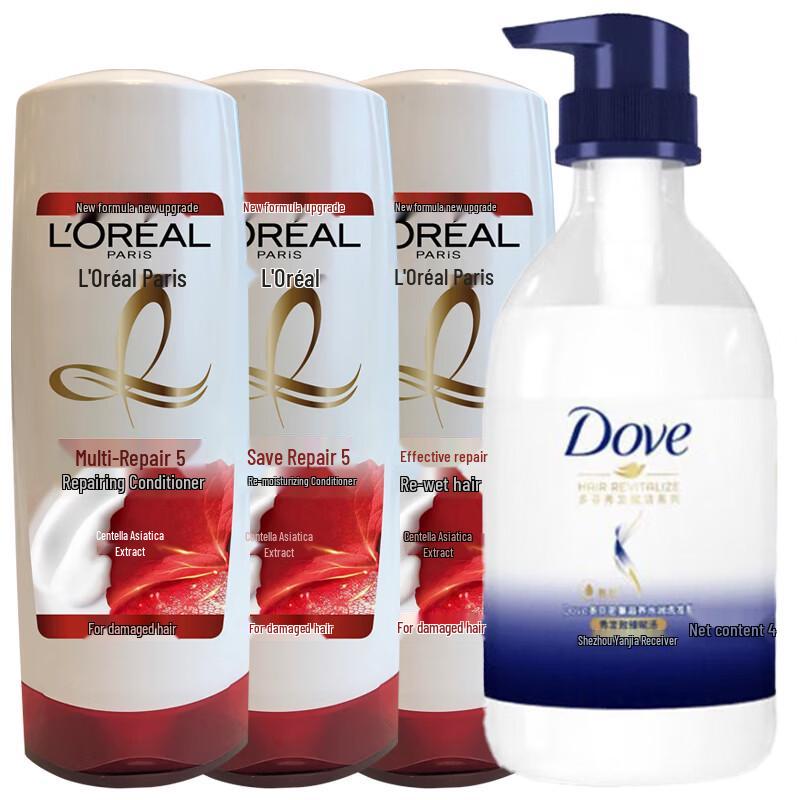 Dove Nourishing Shower Milk & L Oréal Repair Conditioner Set