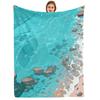 Cute Xmas Cocoa Wreath Cartoon Anime Print Flannel Blanket Soft Warm Throw for Kids Bedroom Sofa Christmas Office Car