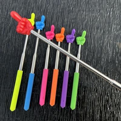 1 ks Nerezové oceli Učební ukazovátko Teleskopická tyč Design prstu Učební hůlka Ukazovátko na tabuli Školní kancelářské potřeby