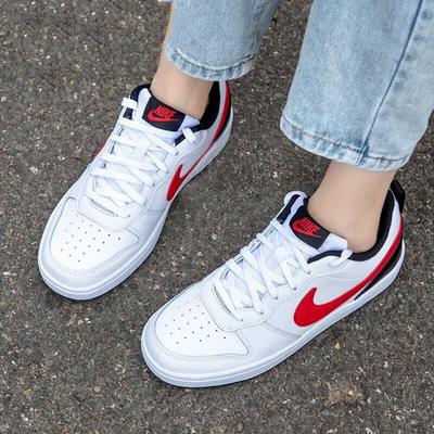 Nike Court Borough 2 Low White University Red GS BQ5448-110
