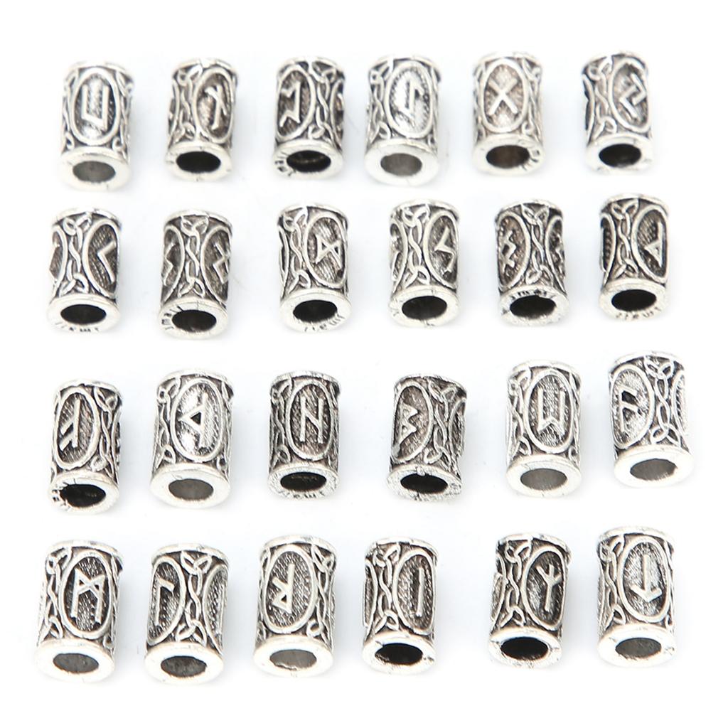 24 ks Vikinský vlasový korálek slitina vintage dreadlock korálky pánské vousy trubičky vlasová dekorace