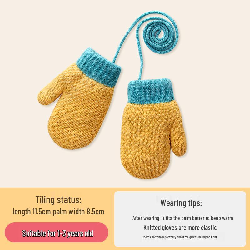 

Children s and Women s Fingerless Knitted Wool Gloves with Velvet Lining - Warm, Cold-proof Winter Gloves for Outdoor Use One Size