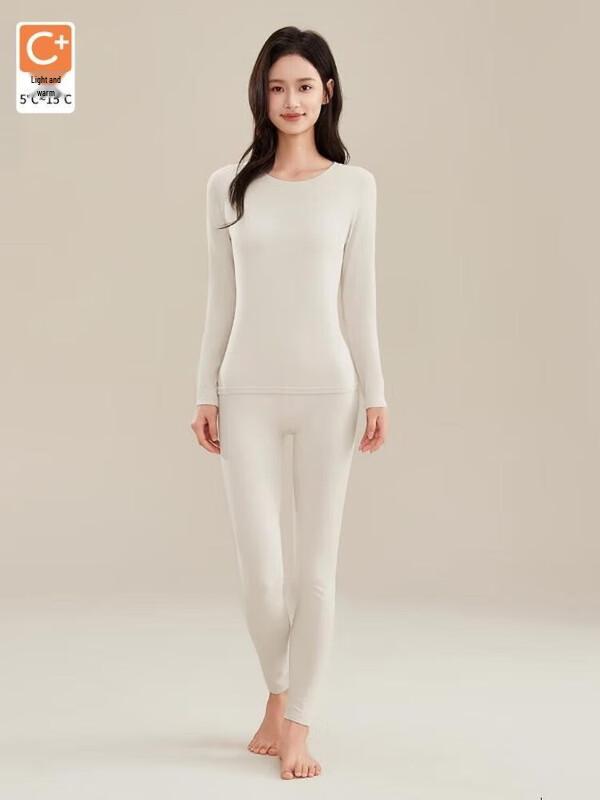 

FUNIBAOLUO Women s Cotton Modal Silk Protein Round Neck Set 3XL