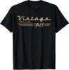 Vintage 80th Birthday Decorations Vintage 1945 80 Years Old T-Shirt