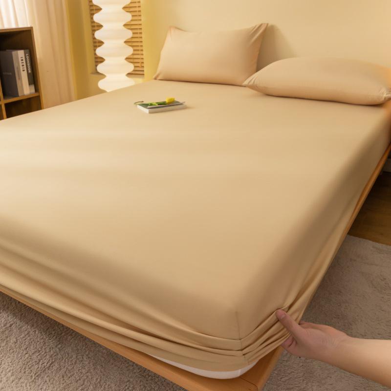 

Solid Color Washed Cotton Bed Sheet Cover for Dorms - Single Piece Mattress Protector KTY 90x200cm хакі