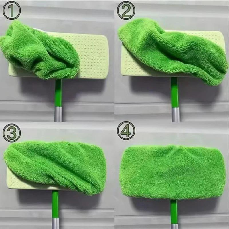 4Pcs Reusable Microfiber Mop Replacement Pads High Absorbency Cleaning Cloth Covers For Most Standard Mops