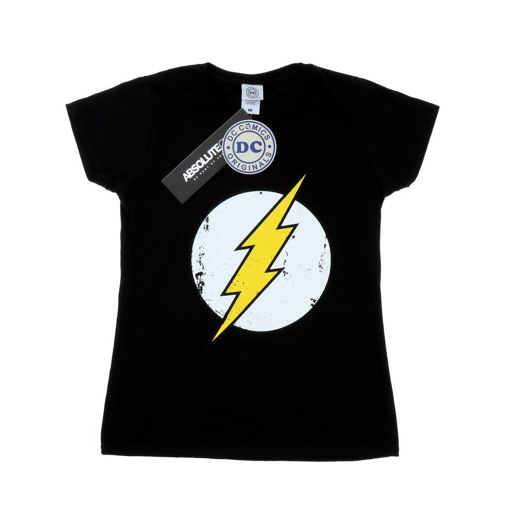 DC Comics Womens/Ladies Flash Distressed Logo Cotton T-Shirt