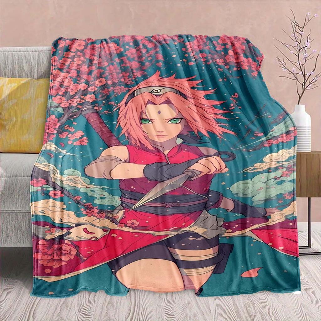 Naruto Anime Flannel Blanket - Soft Warm Perfect for Sofa, Bedding Camping Travel Office Home Decor