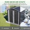 142x185cm Metal Tool Shed Garden House with Ventilation Holes, Incl. Metal Foundation, Lockable Door, Weatherproof for Garden Tools, Gray