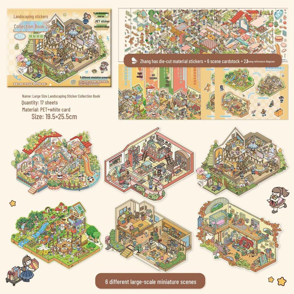 3D Miniature Scene Sticker Set - DIY Three-Dimensional House Puzzle