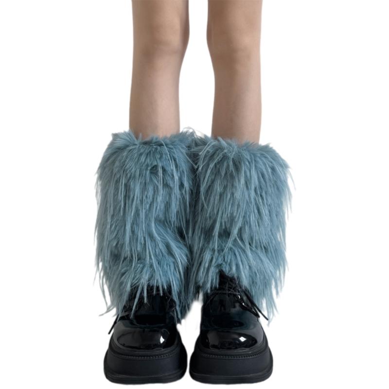 Women's Thick Fuzzy Leg Warmers Soft Plush Boot Covers Toppers for Costume Parties Winter Fashion Accessory Leg Gaiters