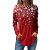Women's Loose Round Neck Christmas Print Long Sleeve T-Shirt Top Pullover