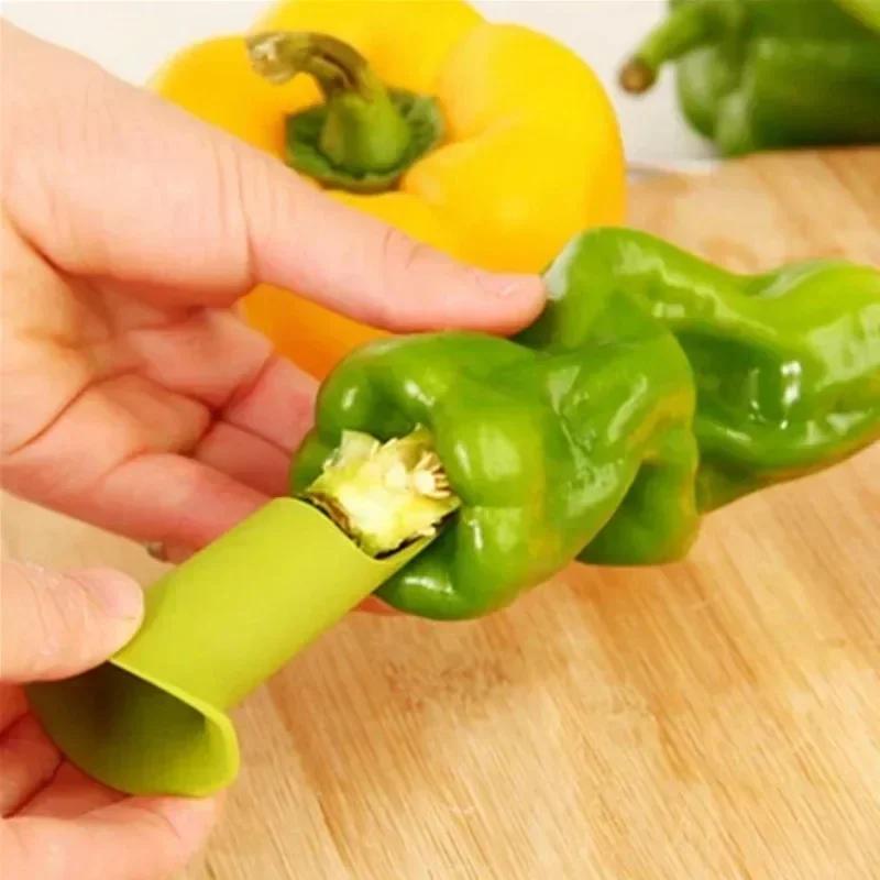 Kráječ na zeleninu Náhodný Nářadí na pepř Ovocné nástroje Zařízení na vaření 2ks Kuchyňský odstraňovač semen Creative Corer Cleaning Coring Gadget