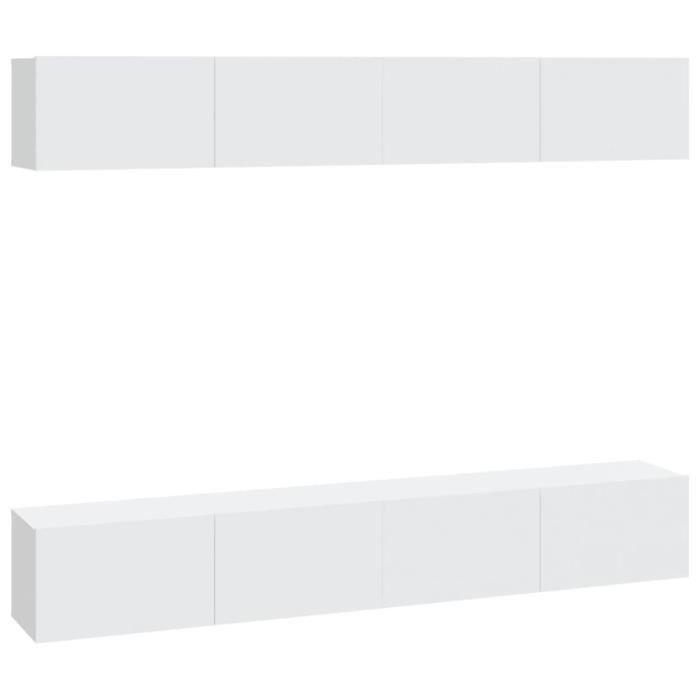 VidaXL Meubles TV muraux 4 pcs Blanc 100x30x30 cm 3114190