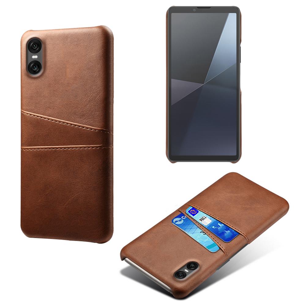 Pro pouzdro Sony Xperia 10 VII Dva sloty na karty PU kůže+Tvrdý PC kryt na telefon